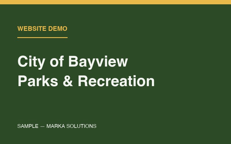 Thumbnail for City of Bayview Parks and Recreation website demo