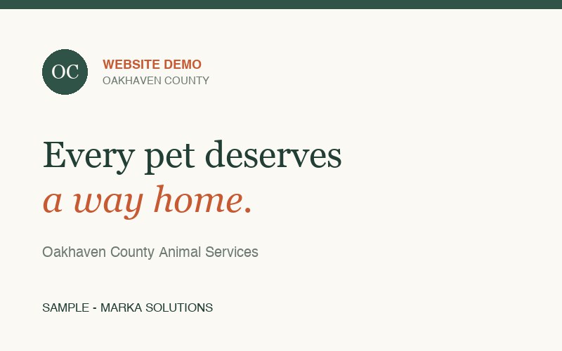 Thumbnail for Oakhaven County Animal Services website demo